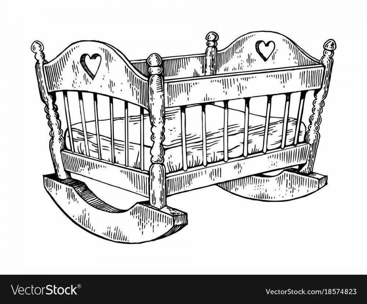 Colorful crib coloring page