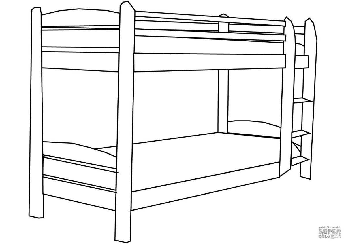 Coloring page dazzling bed