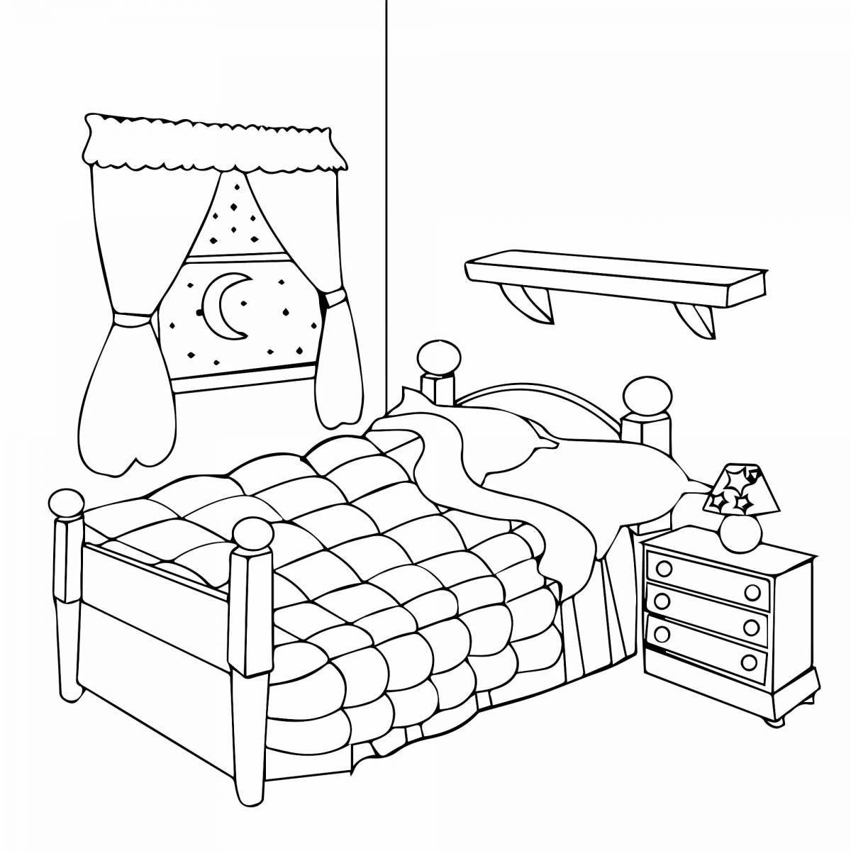 Awesome baby crib coloring page
