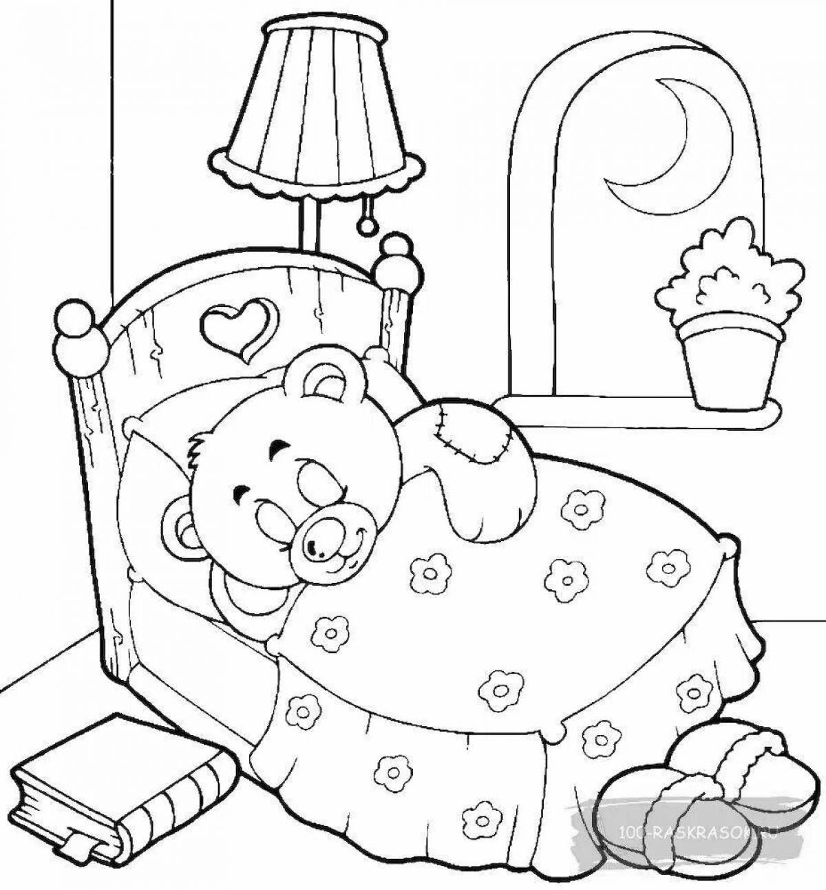 A wonderful coloring book for a baby bed
