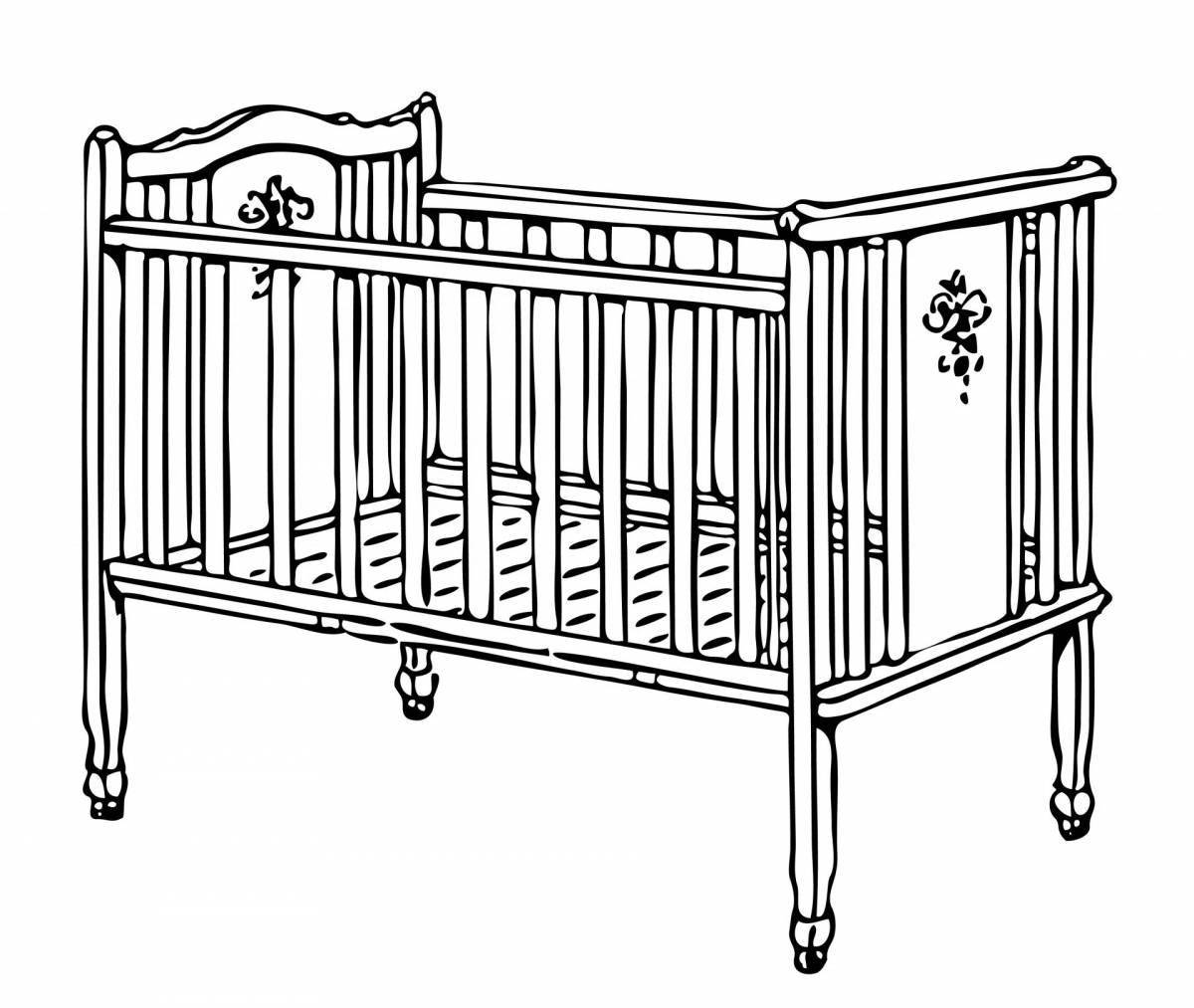 Coloring page of the amiable crib