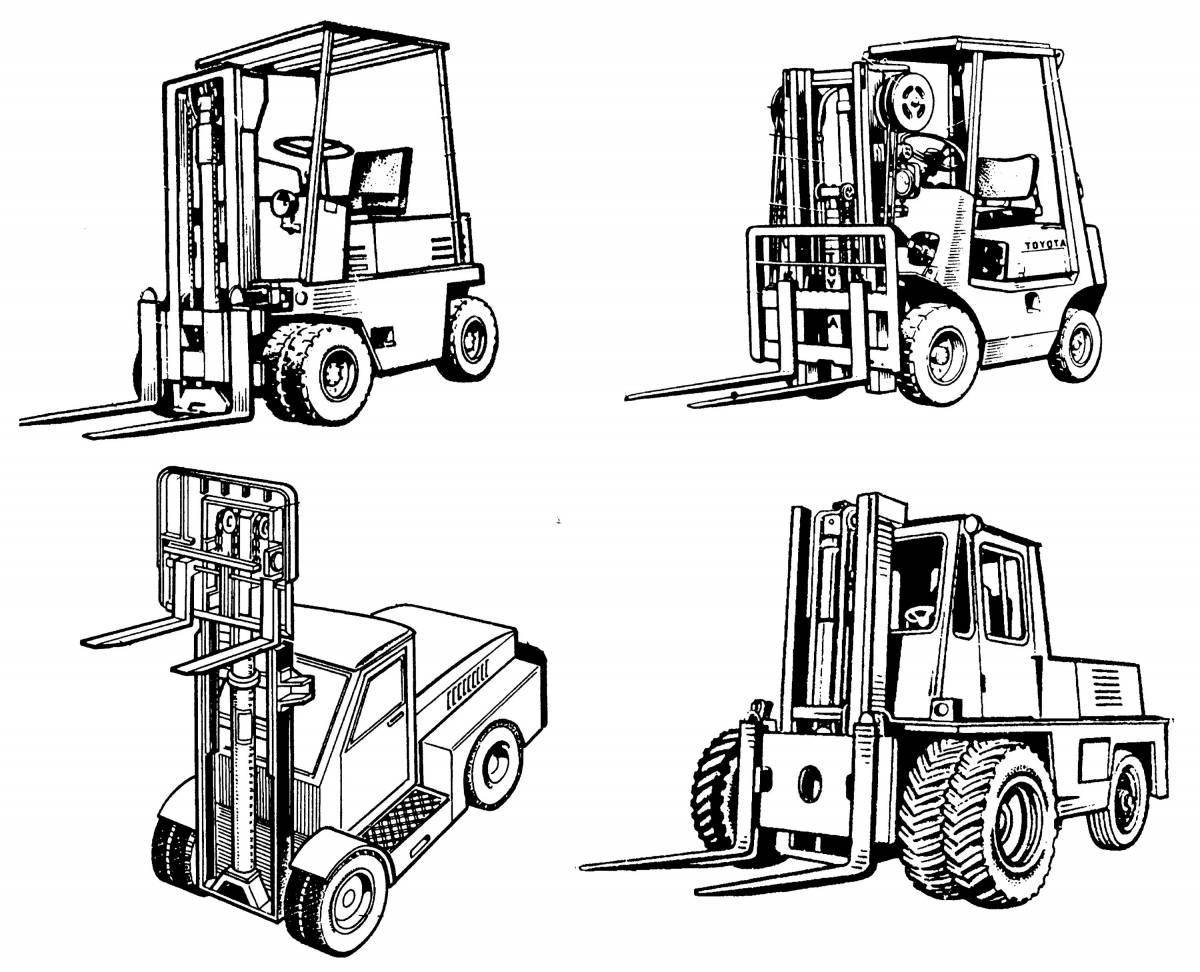 Vibrant forklift coloring page