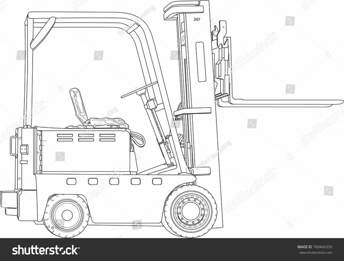 Forklift coloring page