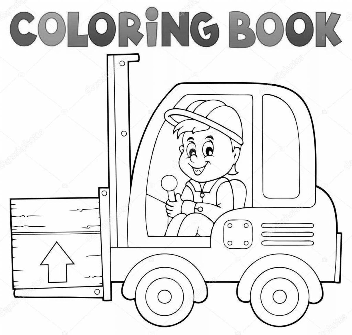 Attractive forklift coloring book