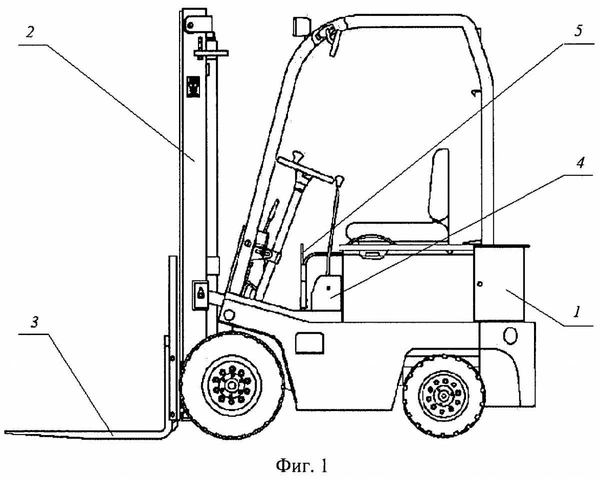 Intriguing forklift coloring page