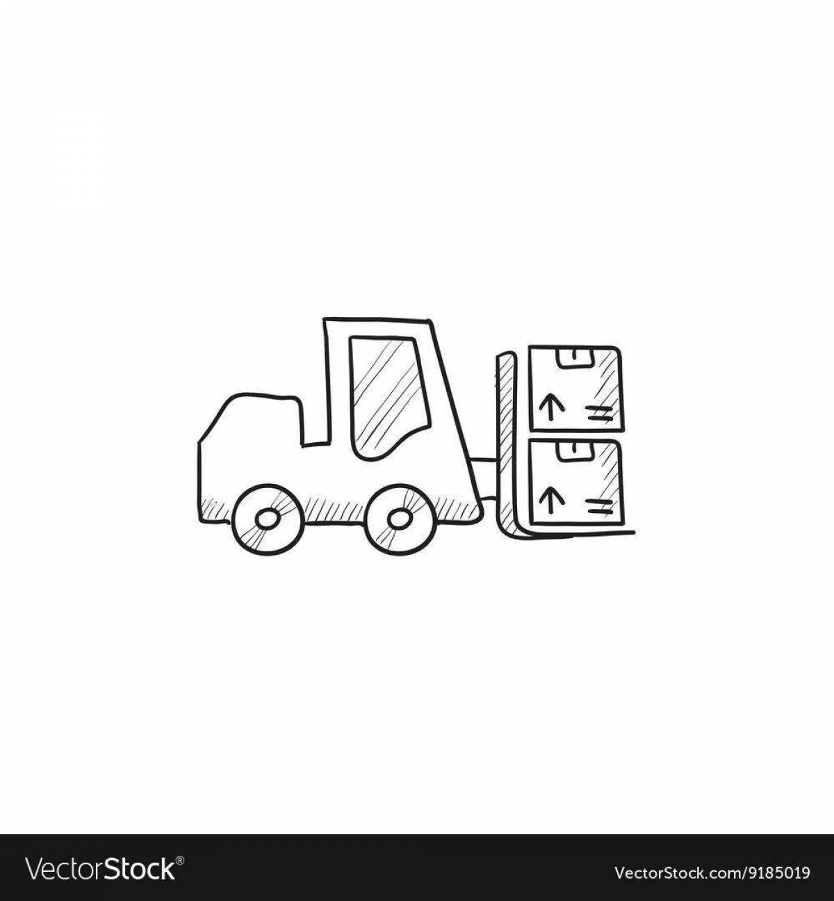 Cute forklift coloring page