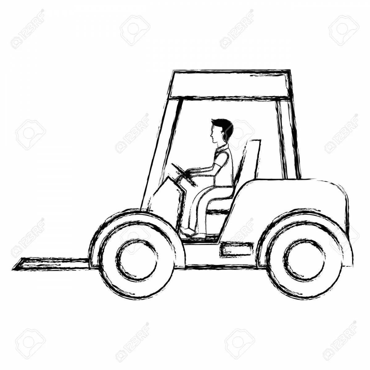 Amazing forklift coloring book