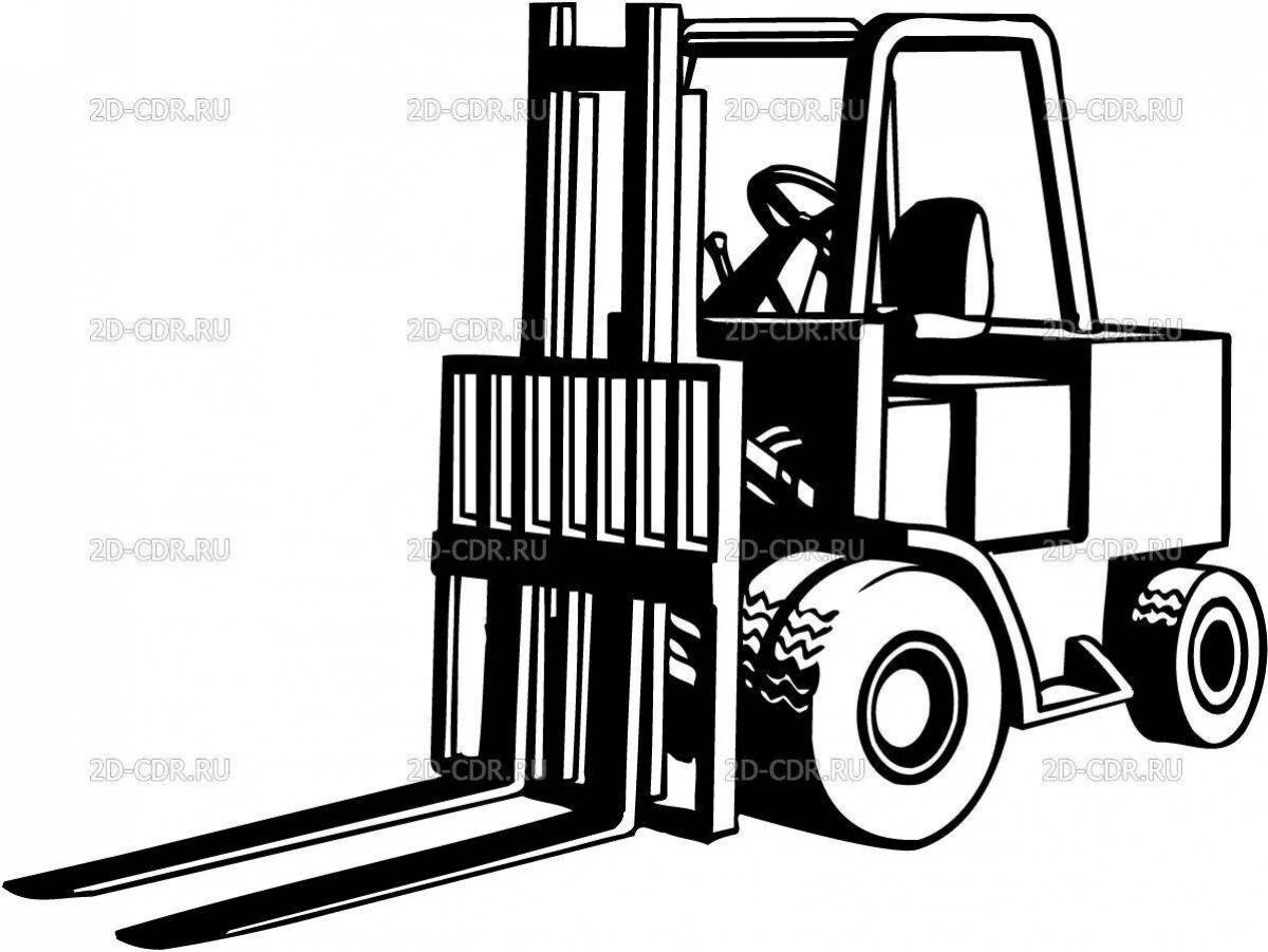 Adorable forklift coloring page