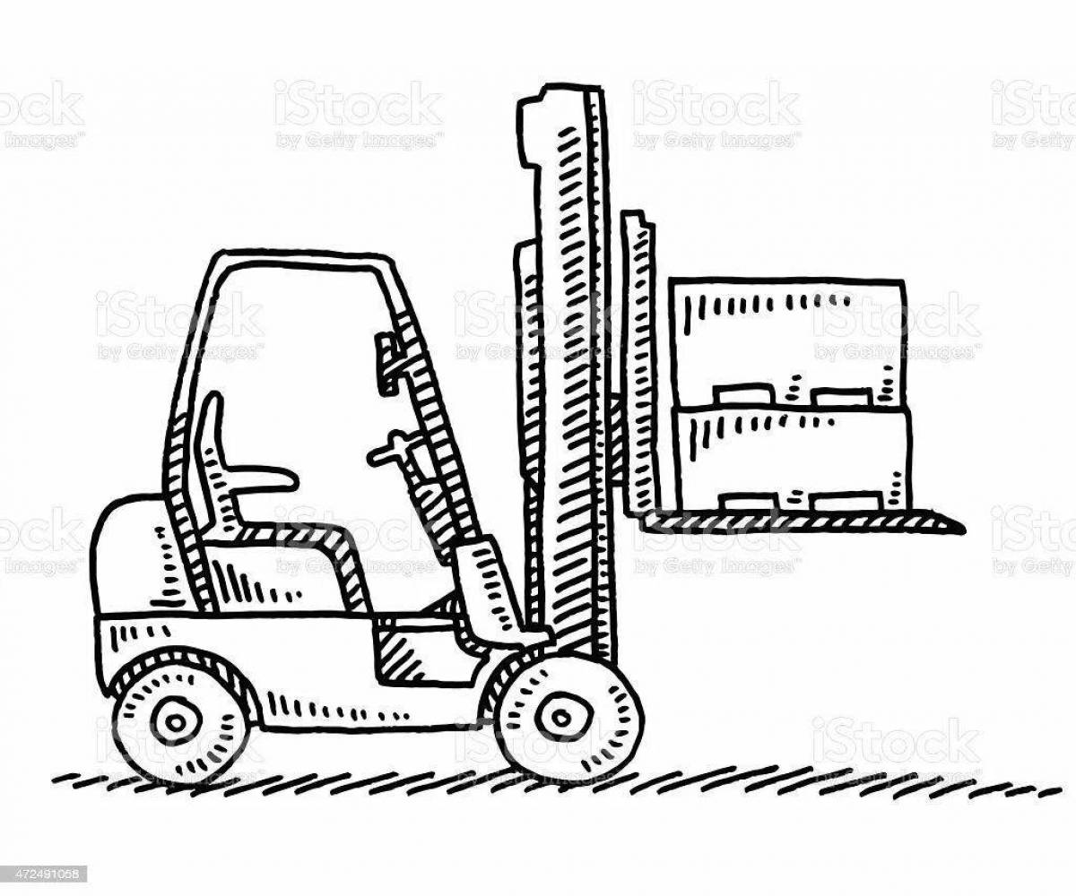 Gorgeous forklift coloring page