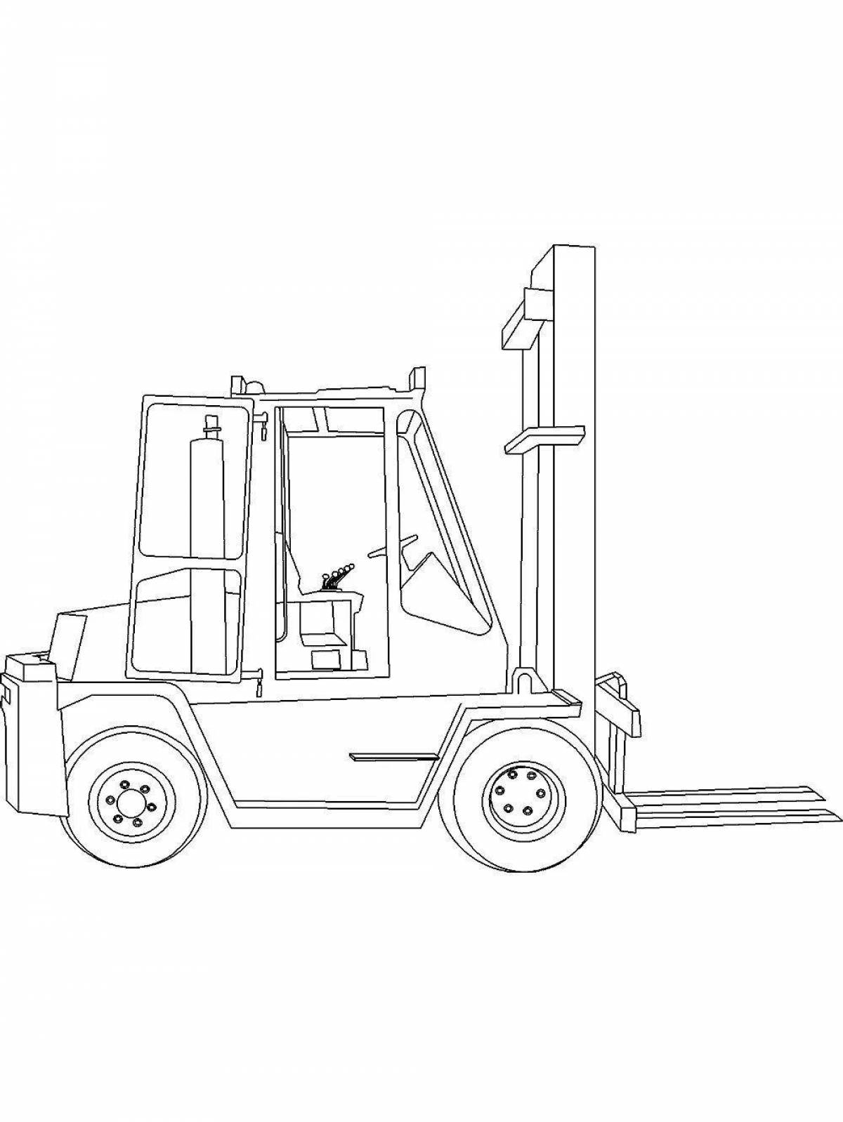 Colouring awesome forklift