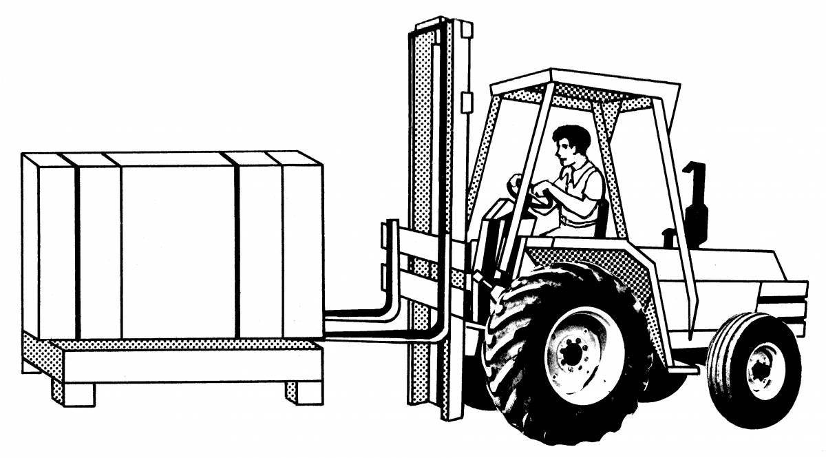 Impressive forklift coloring page