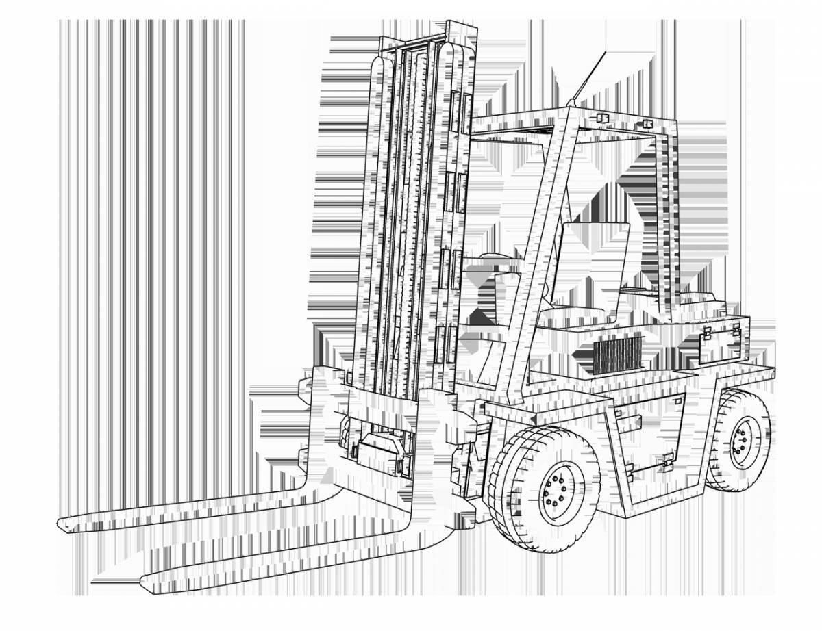 Coloring page amazing forklift