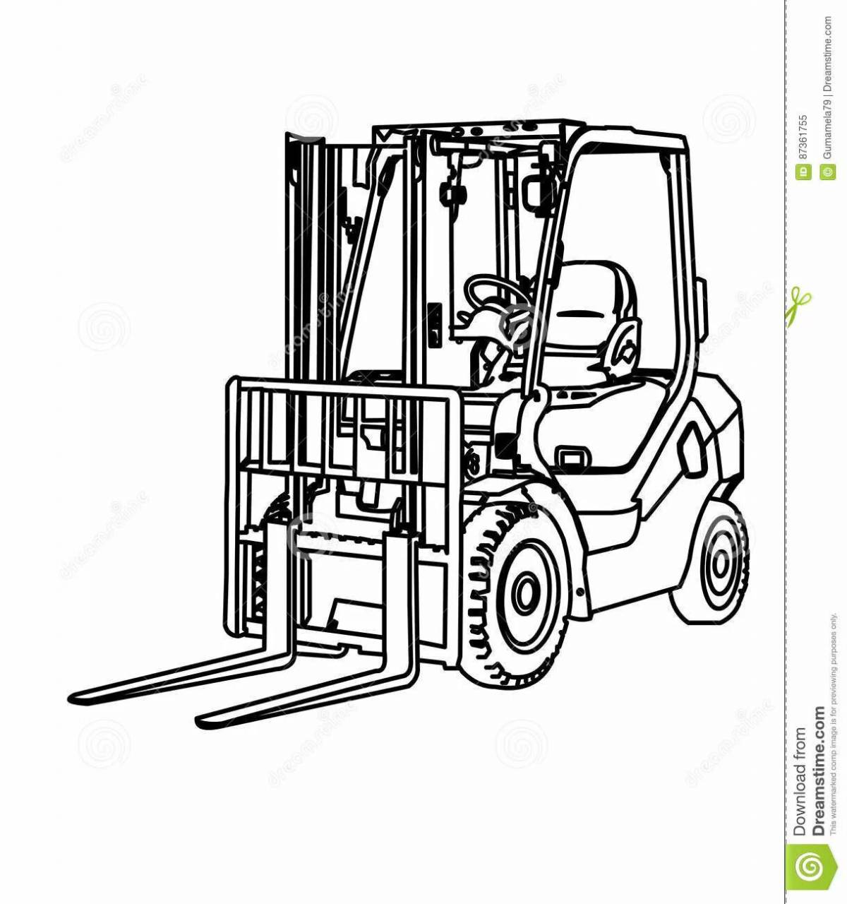 Fabulous forklift coloring page