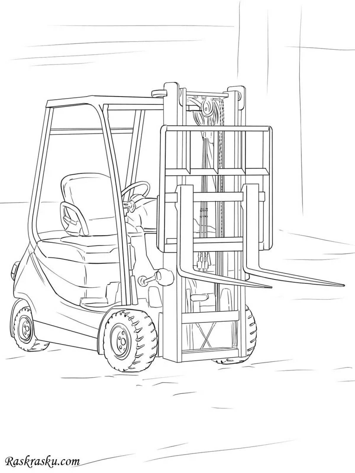 Coloring book outstanding forklift