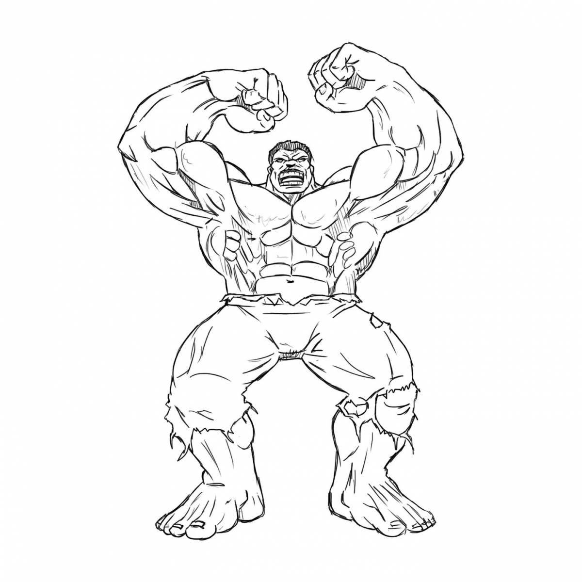 Colorful hulk light coloring book