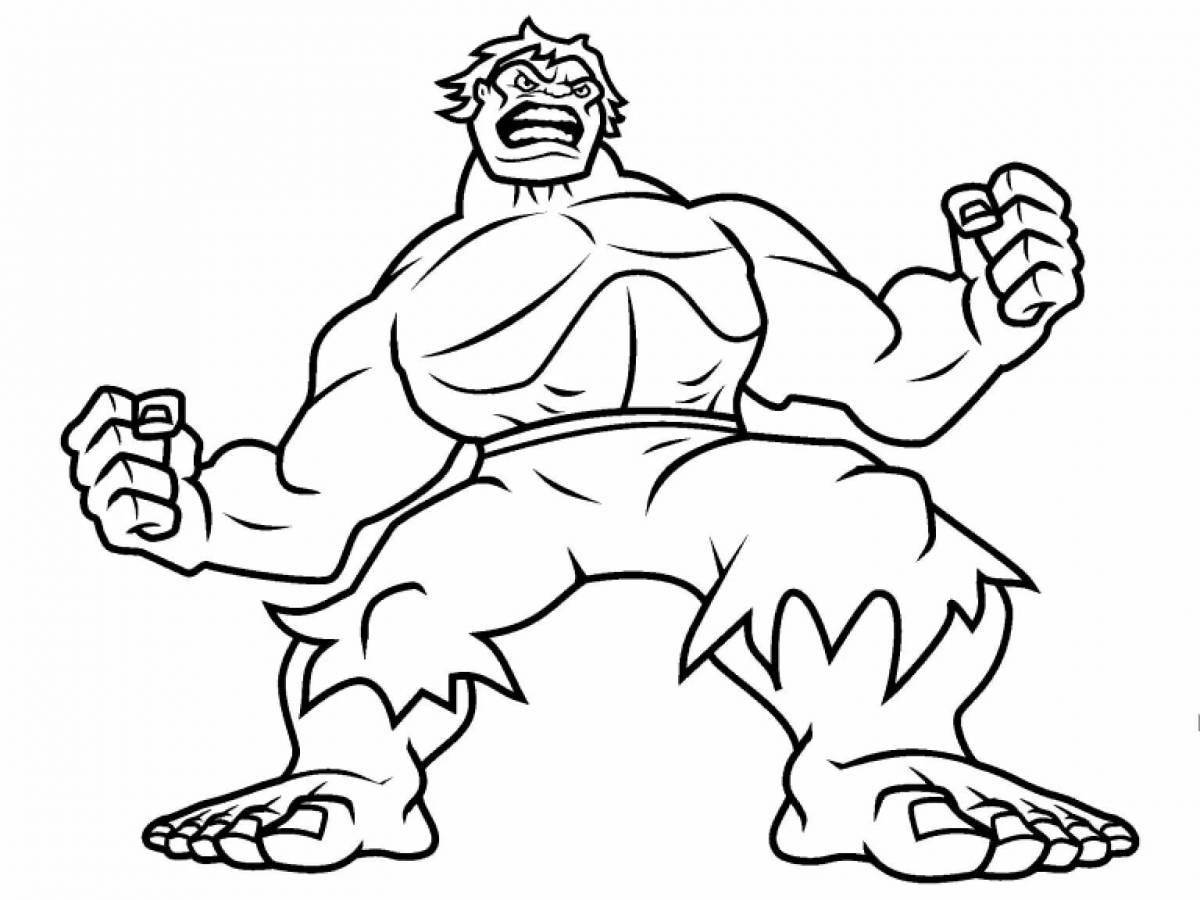 Sparkly Hulk light coloring page
