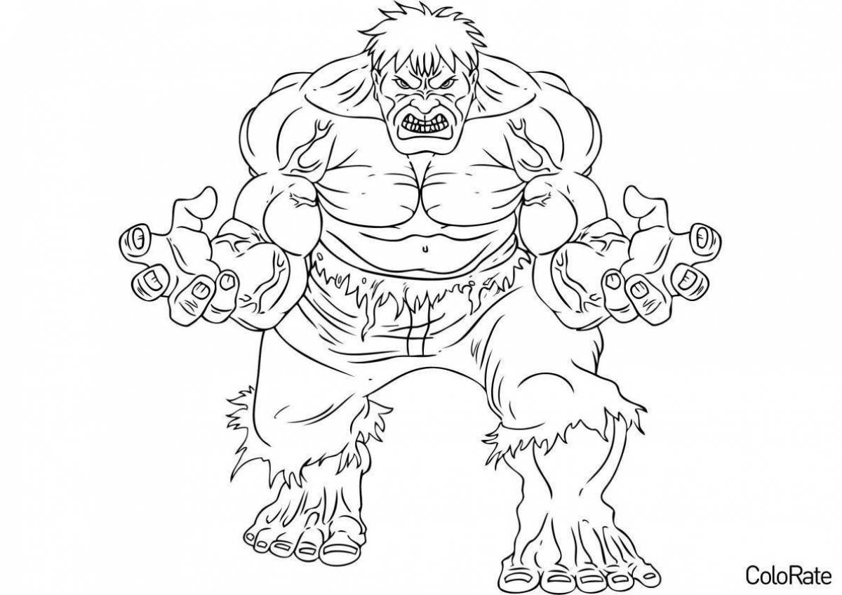 Adorable hulk coloring page