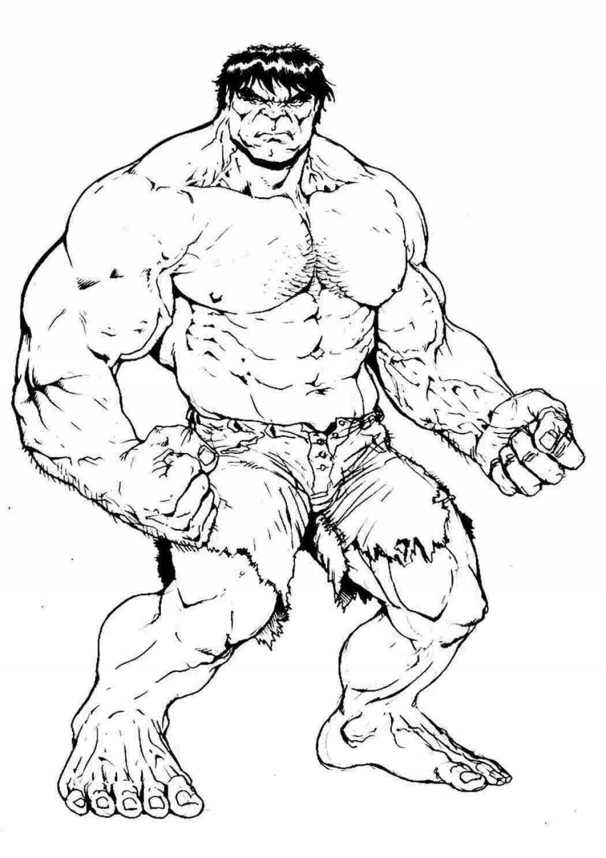 Adorable hulk coloring page