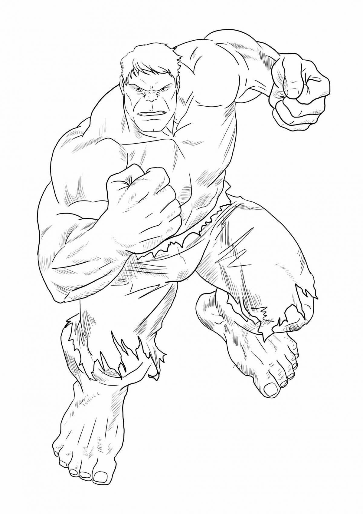Awesome hulk light coloring page