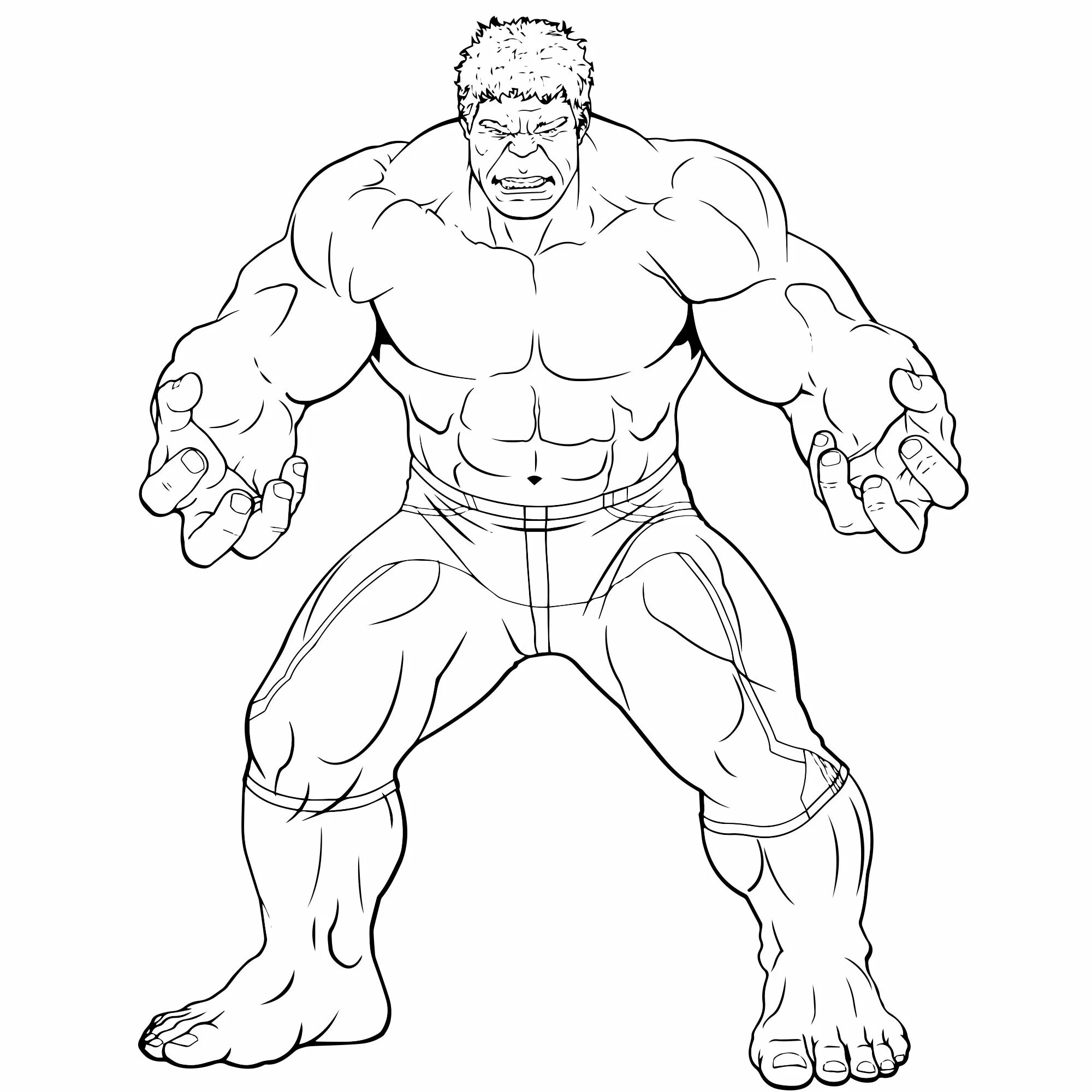 Superb hulk light coloring page