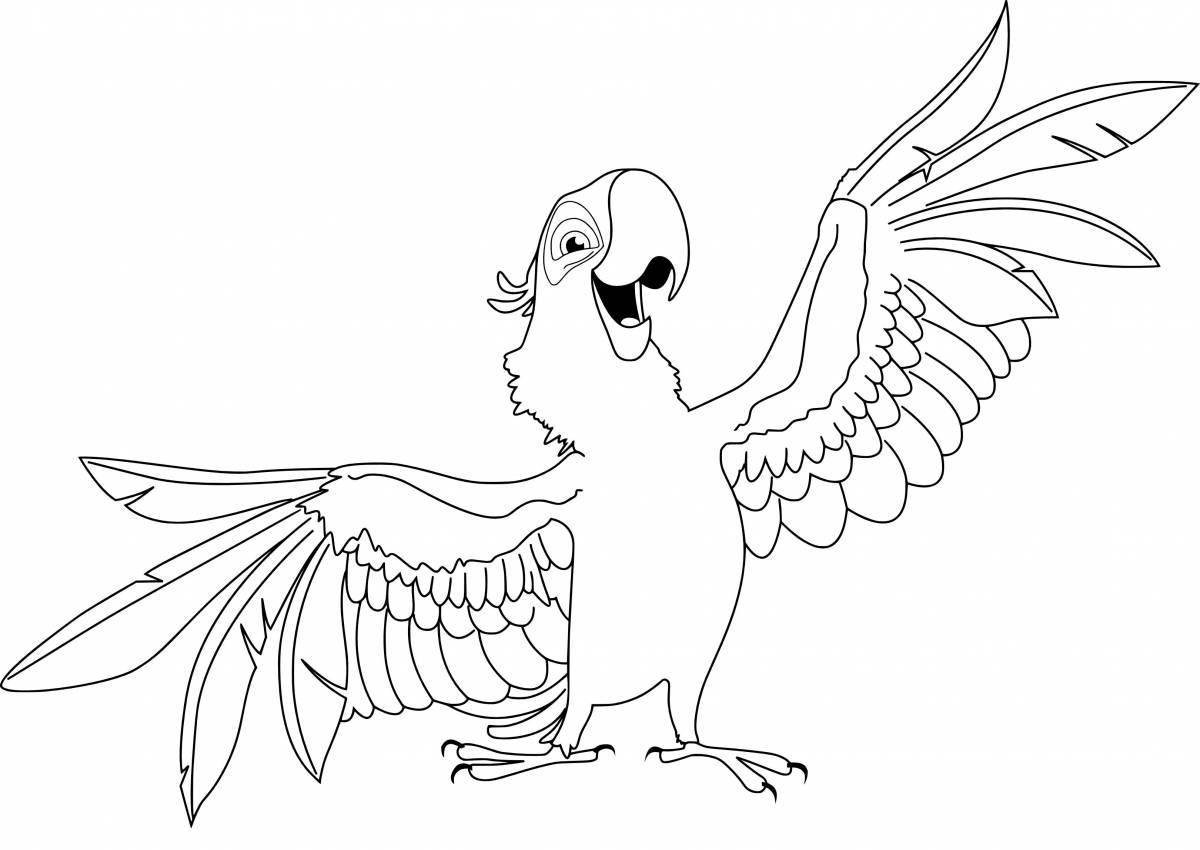 Brilliantly done blue macaw coloring page