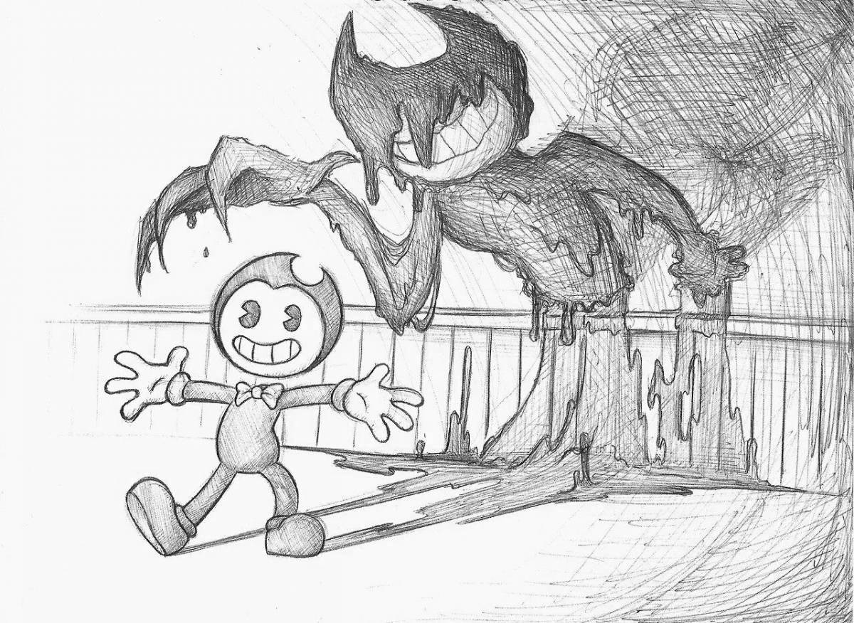 Nerving bendy coloring page