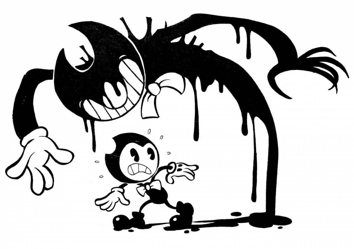 Chilling bendy coloring book