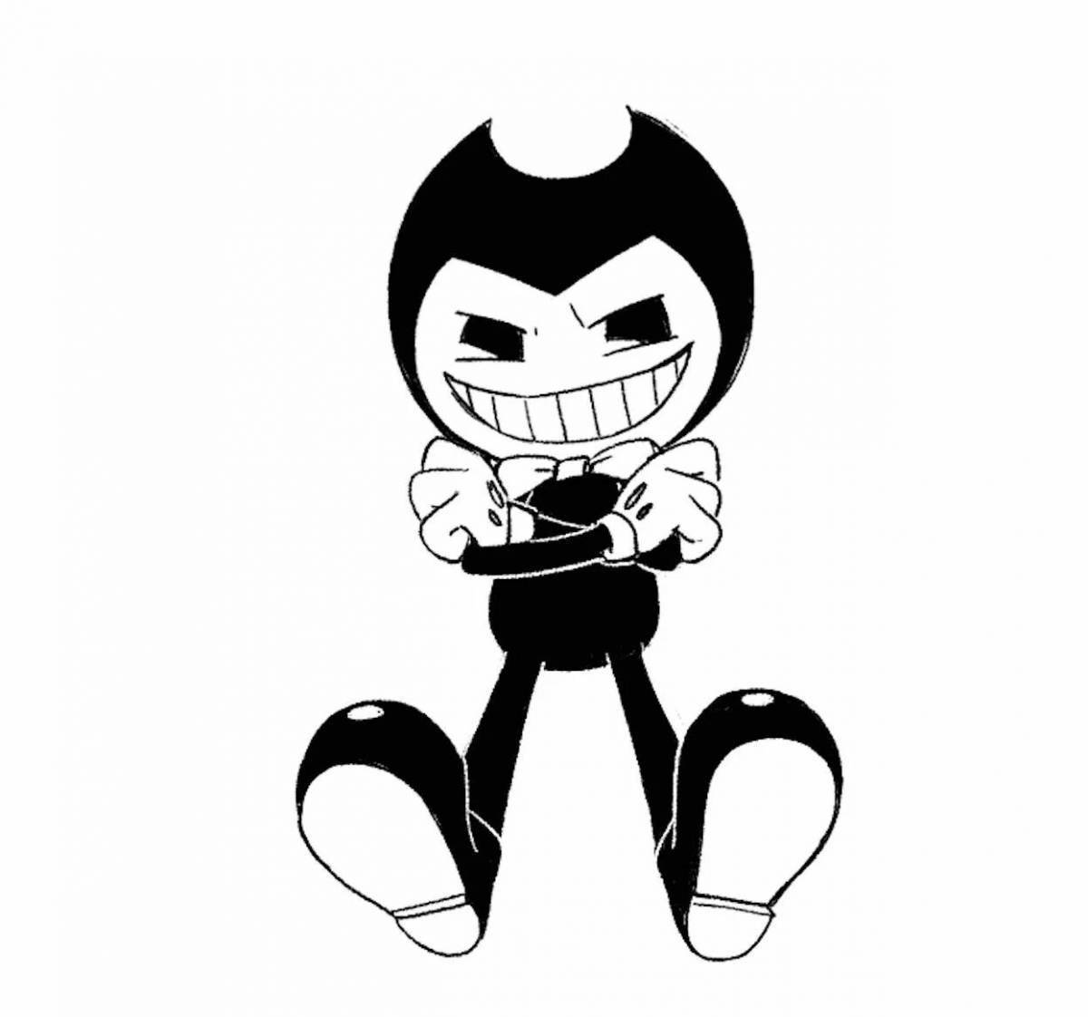 Angry bendy coloring page