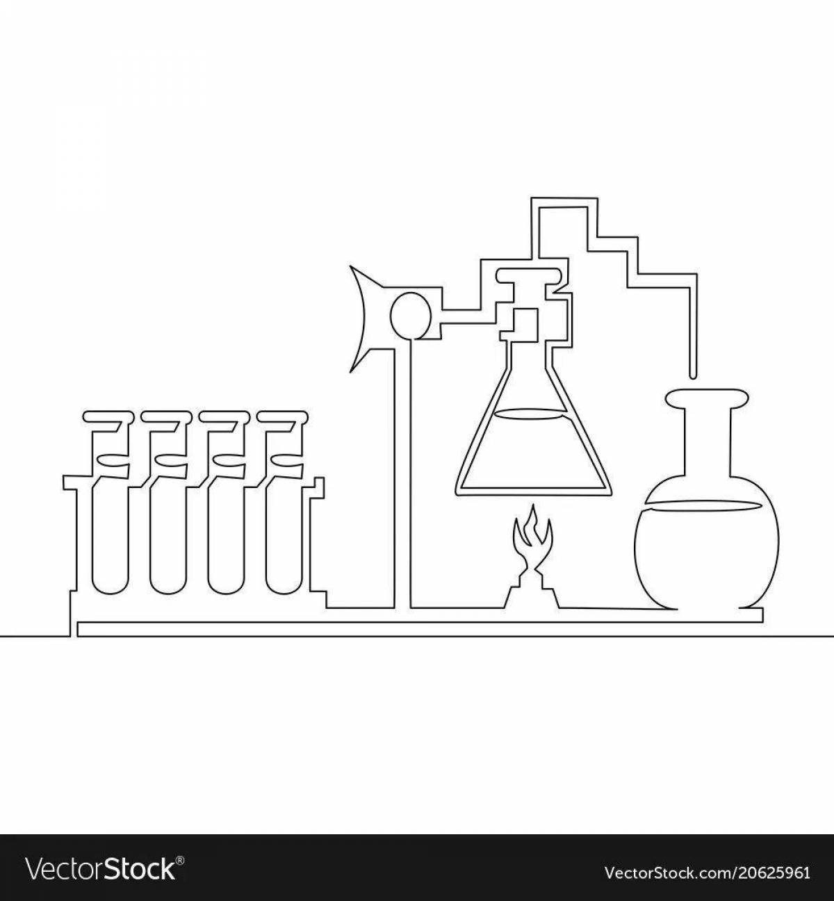 Colorful chemistry lab coloring book