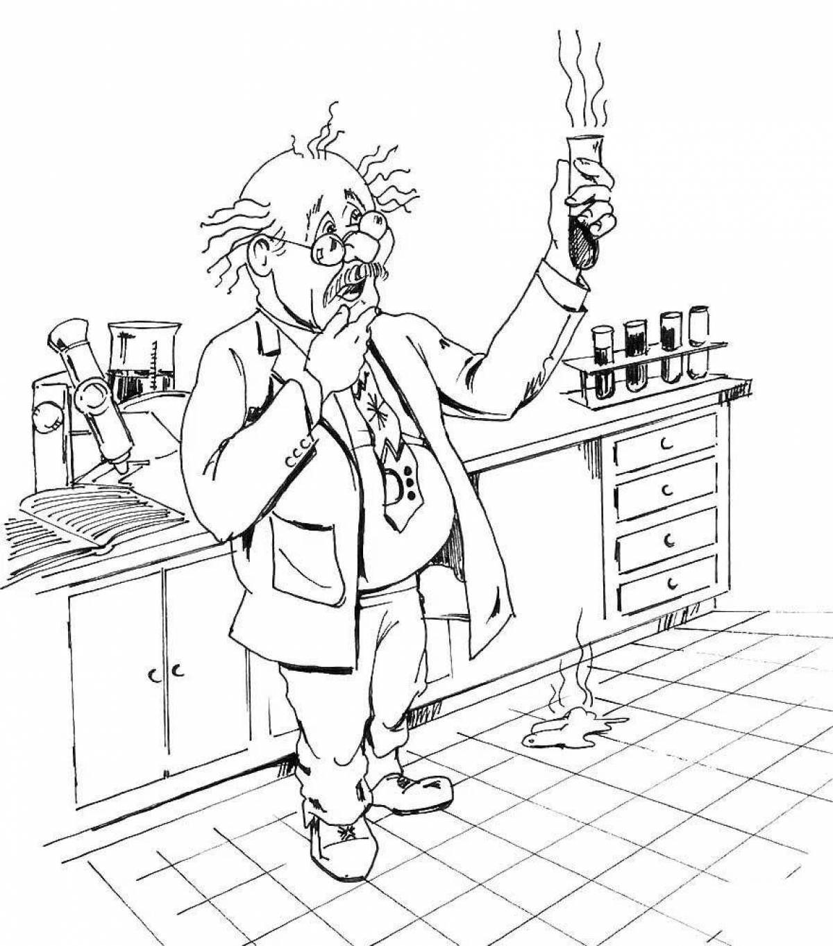 Attractive chemistry lab coloring book