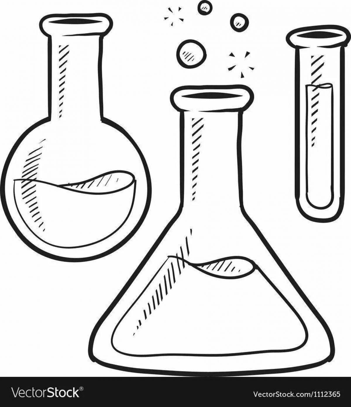 Exciting chemistry lab coloring page