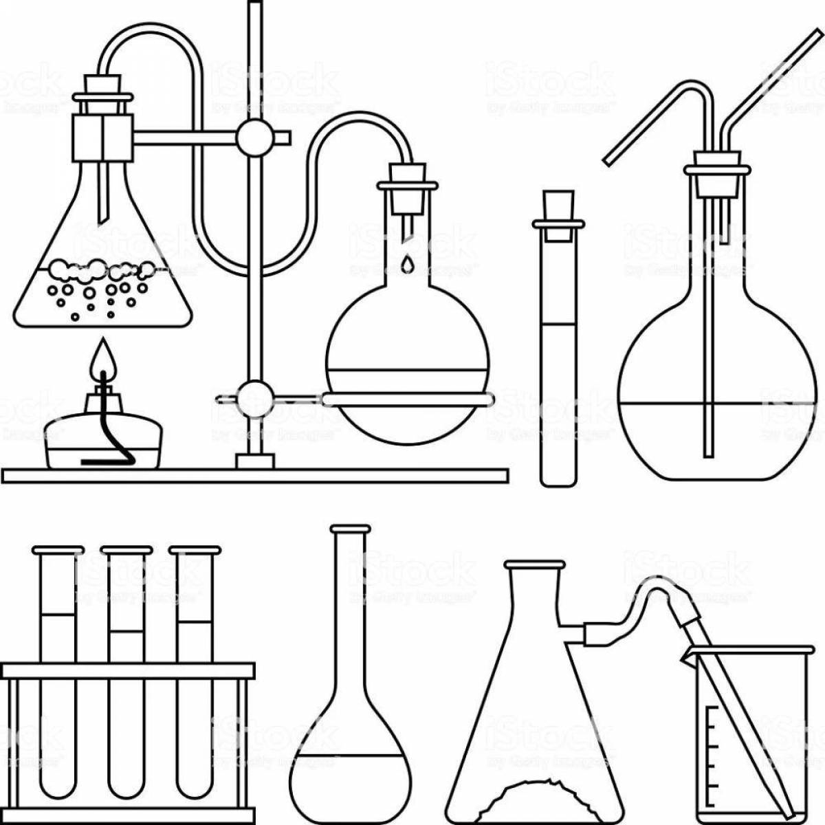 Tempting chemistry lab coloring book