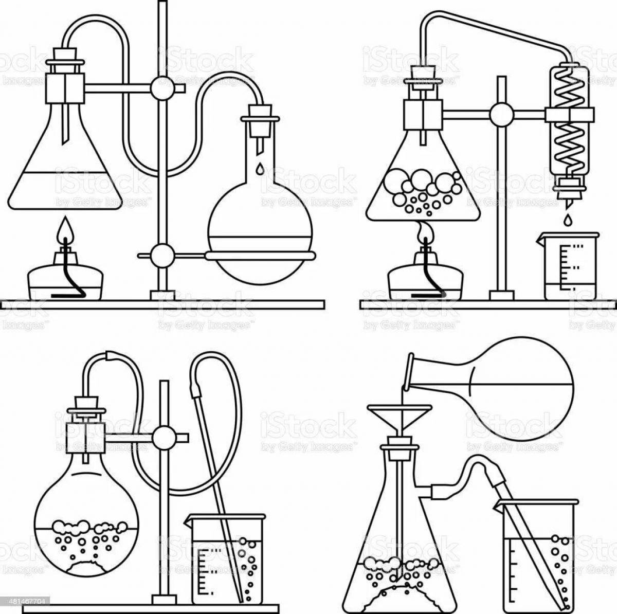 Charming chemistry lab coloring book
