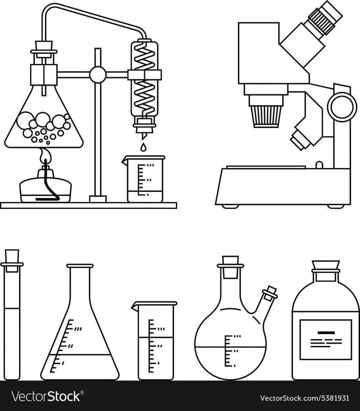 Coloring book magical chemistry lab