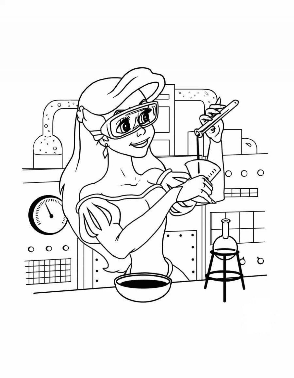 Inspirational chemistry lab coloring book