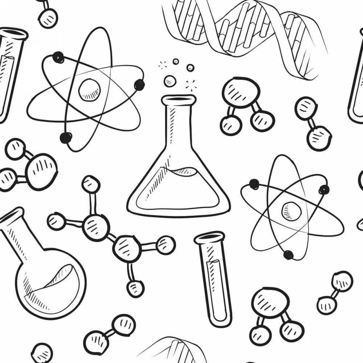 Colorful chemistry lab coloring book