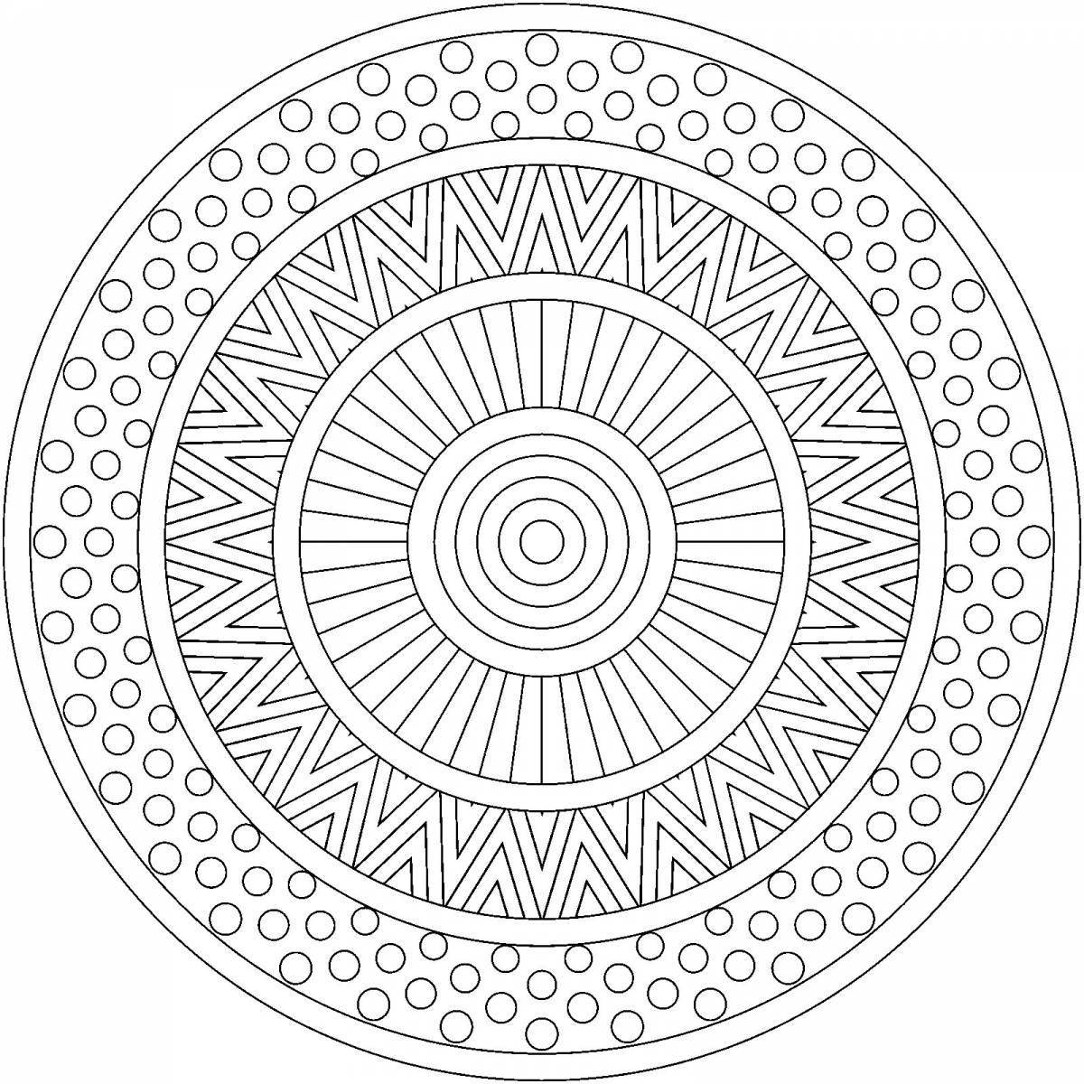 Bright coloring round mandala