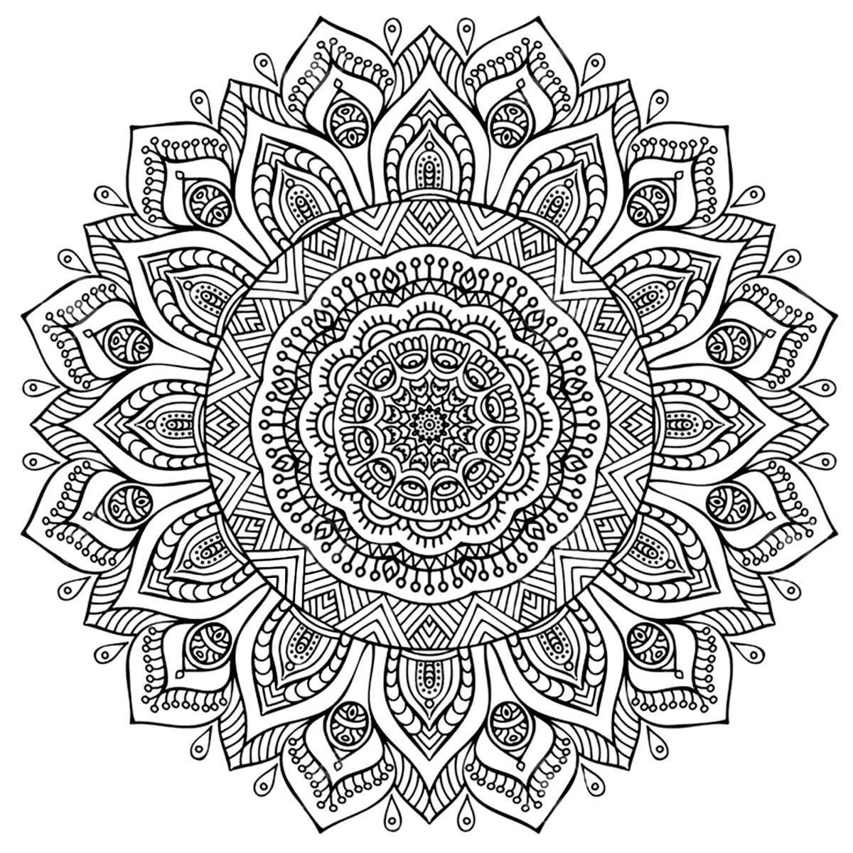 Lovely coloring round mandala