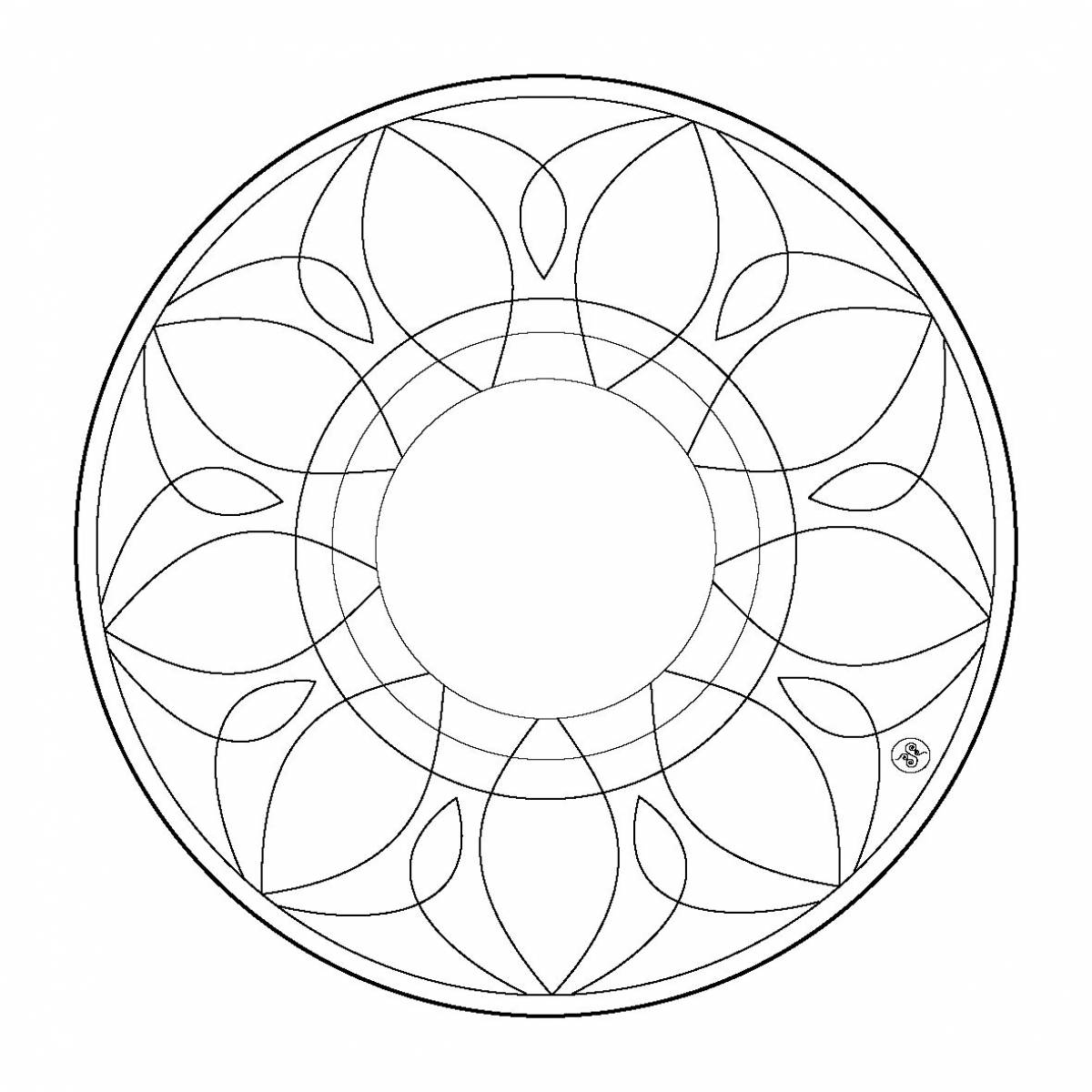 Luxury coloring round mandala