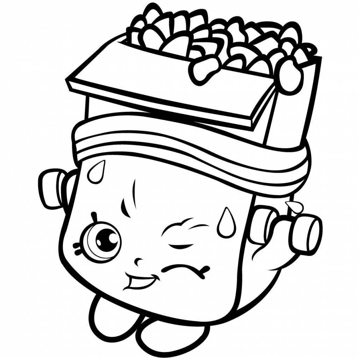 Charming apple shopkins coloring book