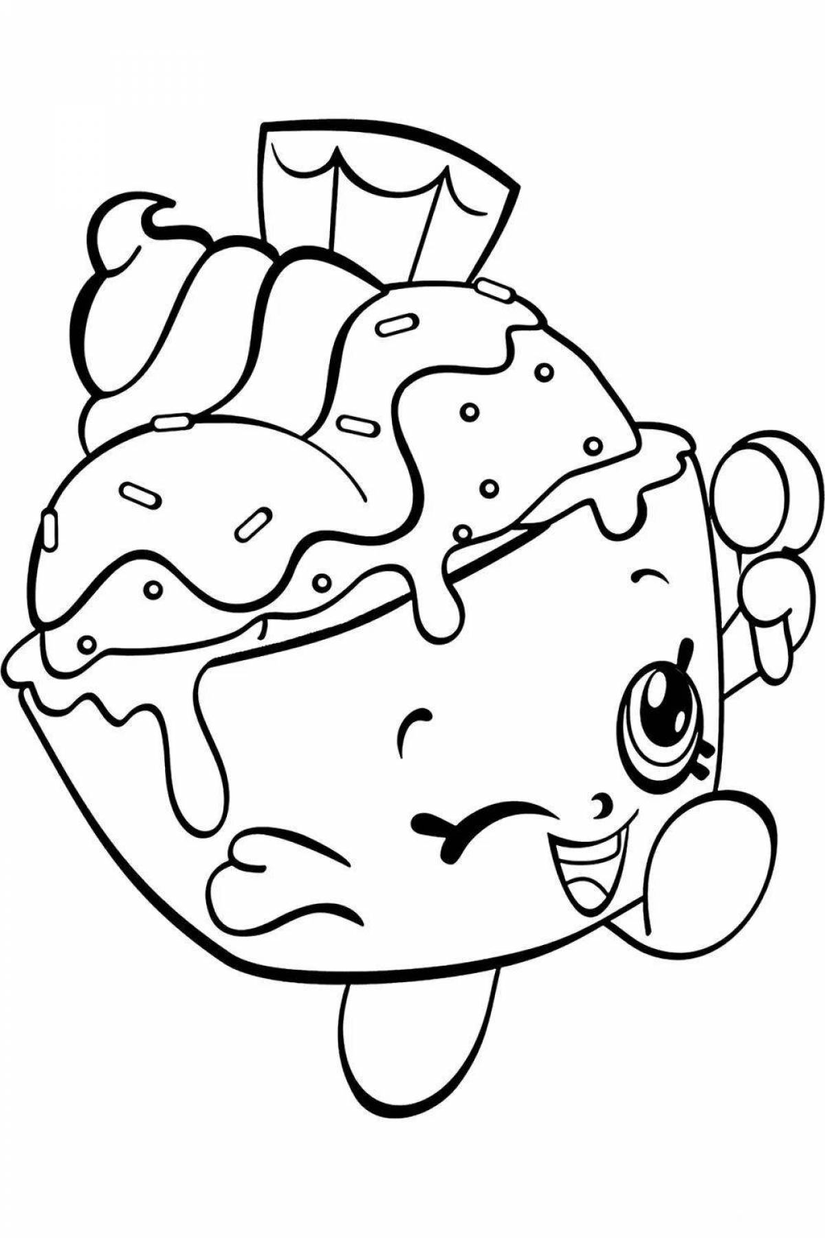 Shopkins sparkling apple coloring page