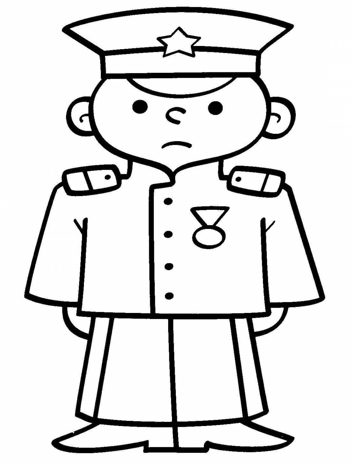 Dazzling military uniform coloring book