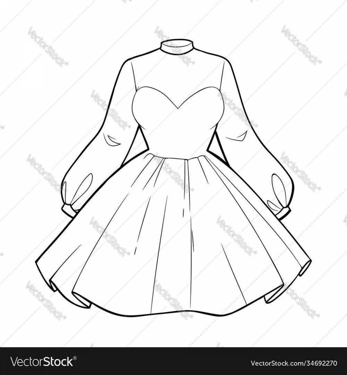 Раскраски платья для девочек и костюмы