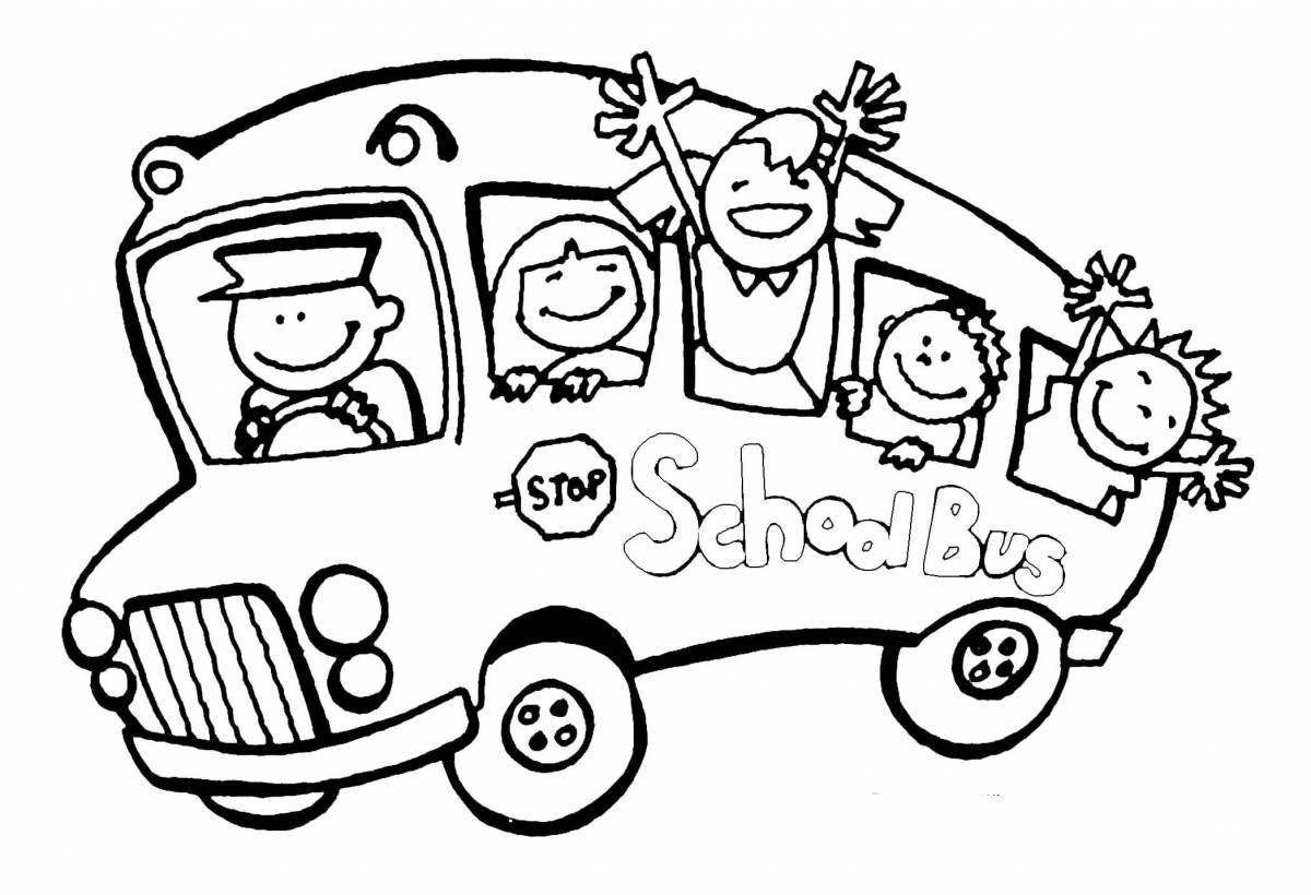 Joyful bus coloring book