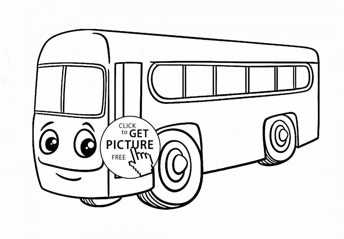 Веселая страница раскраски автобусов