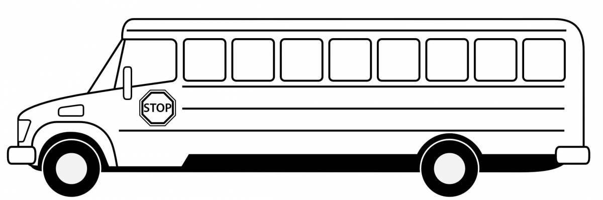 Cute bus coloring page