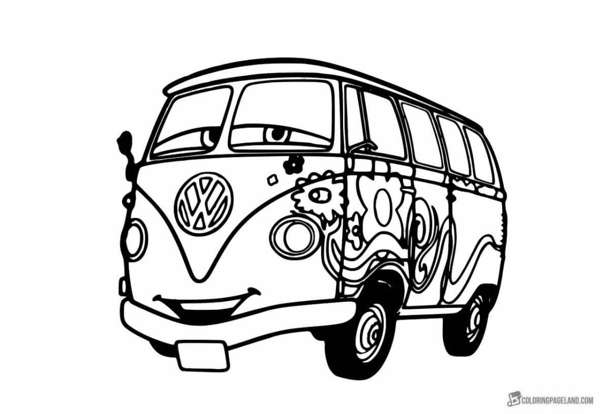 Animated bus coloring page