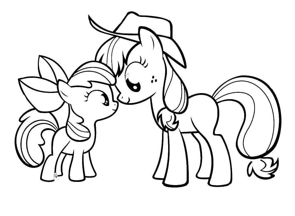 Outstanding pony coloring page for kids