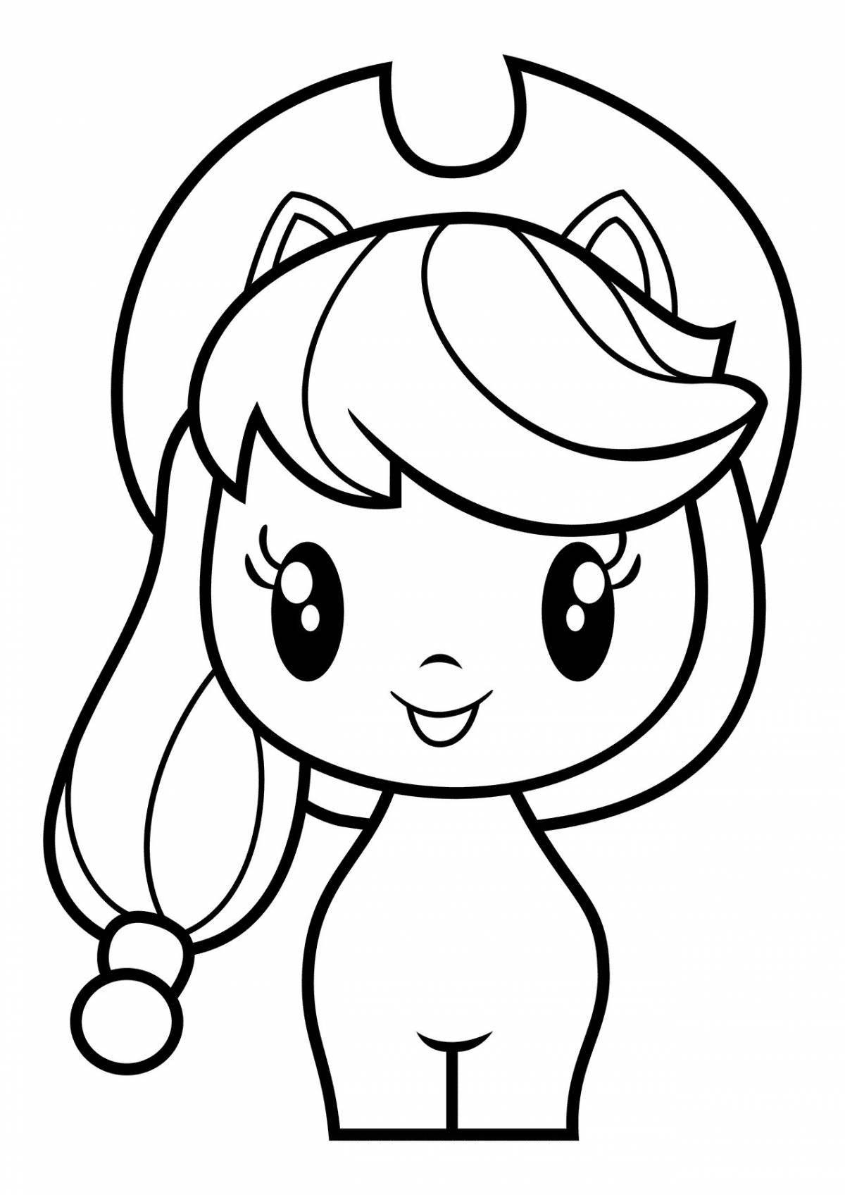 Sparkly pony coloring for kids