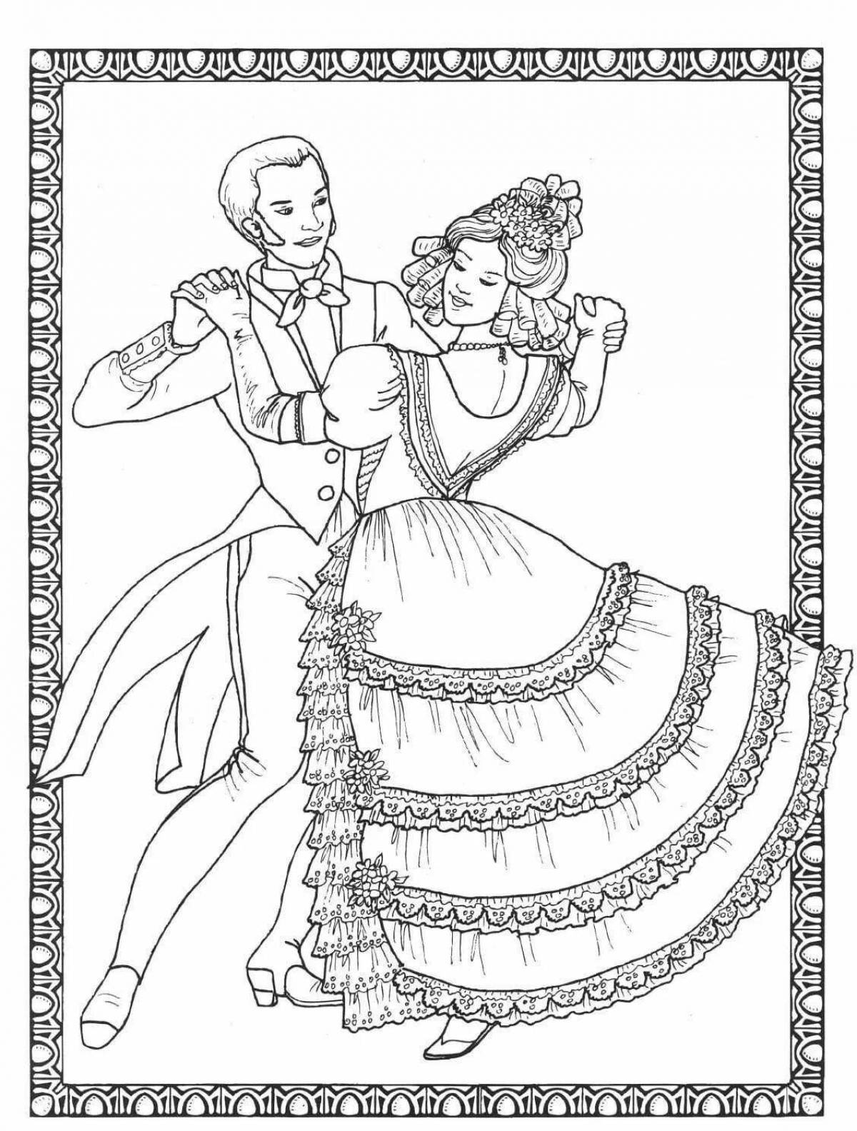 Coloring page great folk dance